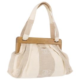 Borsa CHANEL Tela Beige Oro CC Auth 192039V
