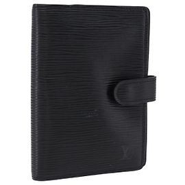 LOUIS VUITTON Epi Agenda PM Day Planner Cover Black R20052 LV Auth 191796