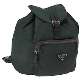 Zaino PRADA Nylon Verde Argento Auth 191731A