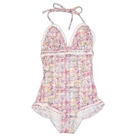 Chanel by Karl Lagerfeld 05C One Piece Open Back Ruffle Bathing Suit