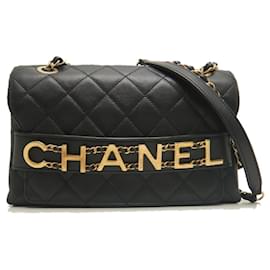 Borsa a tracolla Chanel in agnello nero