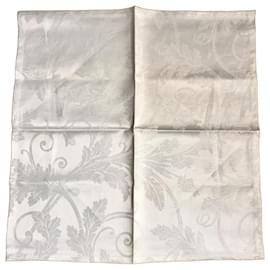 5x Christofle Orangerie napkins satin cotton Damask Grey