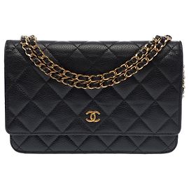 Borsa CHANEL Wallet on Chain in Pelle Nera - 103721