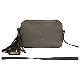 Borsa a tracolla in pelle grigia Saint Laurent