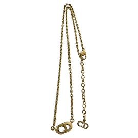 Collana Christian Dior con motivo logo CD placcata oro