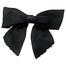 Accessorio per capelli fiocco Chanel in seta nero