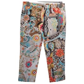 Blumarine Pantalones de largo tres cuartos con estampado floral
