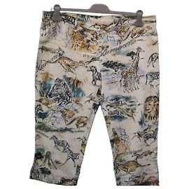 Pantalones cropped con estampado animal Blumarine