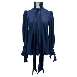 Autre Marque Blusa de denim azul algodón XS