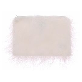 Autre Marque Clutch bianca effetto pelliccia