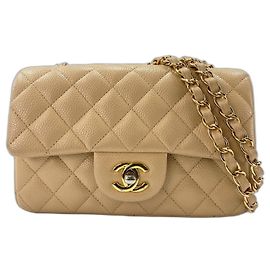 Borsa a Spalla Chanel Mini Matelassé, Beige