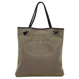 Prada Canvas Tote Bag in Braun
