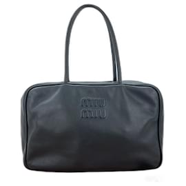 Borsa a mano Miu Miu in pelle nera con fiocco