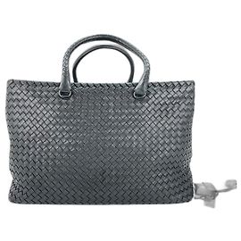 Borsa Boston in pelle nera Bottega Veneta