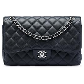 Chanel Black Jumbo Classic Caviar Double Flap