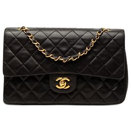 Chanel Black Medium Classic Lambskin Double Flap