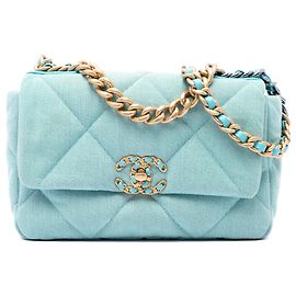 Chanel Blue Medium Denim 19 Flap