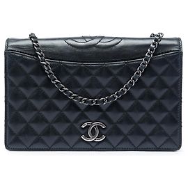 Chanel Black Small Quilted Calfskin Ballerine Flap