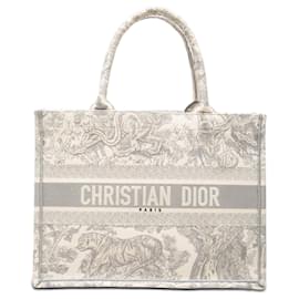 Book Tote Dioriviera in tela ricamata Dioriviera Toile De Jouy, grigio, taglia Medium