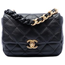 Chanel Black Mini Quilted Lambskin Candy Chain Flap