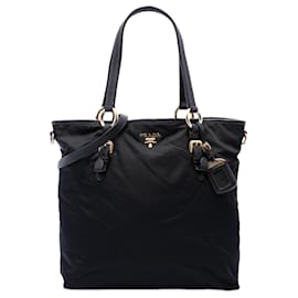 Tote convertibile in Tessuto nero Prada