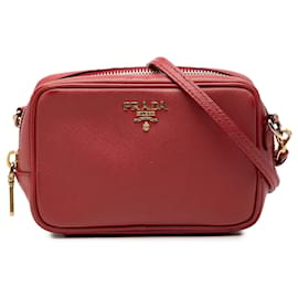 Borsa Prada Red Mini Saffiano Camera Bag
