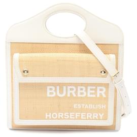 Borsa Burberry Beige Pocket in rafia