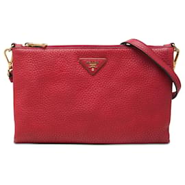 Borsa a tracolla Prada Red Vitello Daino