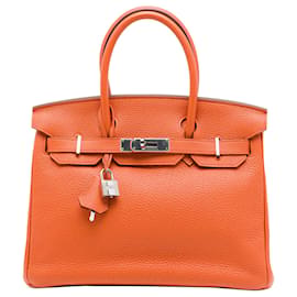 Hermès Orange Clemence Birkin Retourne 30