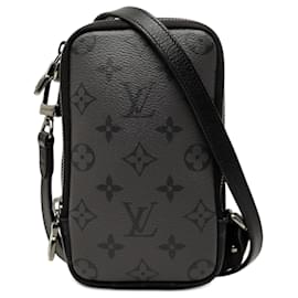Pochette Doppia per Telefono Monogram Eclipse Reverse Nero Louis Vuitton
