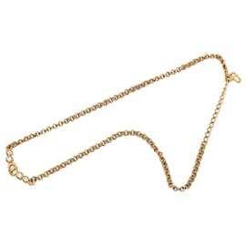 Collana con ciondolo Dior Gold Placcata Oro Strass Logo CD