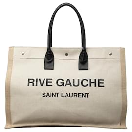 Tote Rive Gauche in tela beige grande Saint Laurent