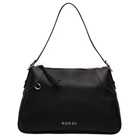 Borsa a tracolla Gucci Black Medium in pelle di vitello con emblema GG