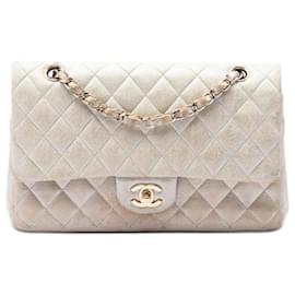 Chanel Gold Medium Classic Lambskin Iridescente Double Flap