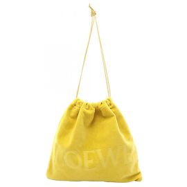 LOEWE Yellow Paulas Ibiza Terry Cloth Drawstring Pouch