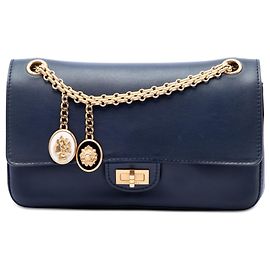 Chanel Blue Calfskin Reissue 2.55 Medallion Nude Double Flap 225