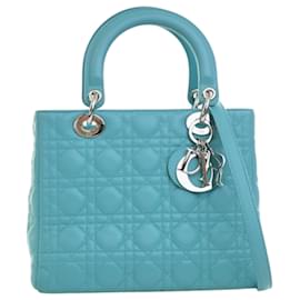 Lady Dior in agnello blu taglia Medium