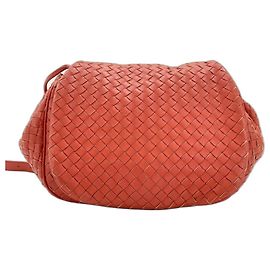 Borsa a Spalla Bottega Veneta Intrecciato Rossa