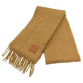 Stola Loewe in misto mohair e lana marrone