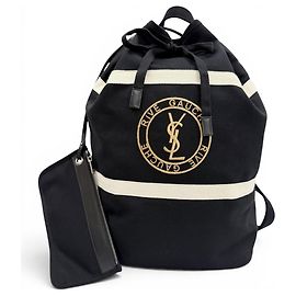 Borsa a tracolla in tela e pelle Saint Laurent