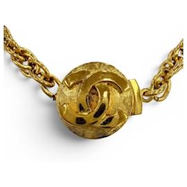 Collana a catena intrecciata Chanel Vintage Metal Coco Mark