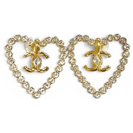 Orecchini CHANEL Coco Mark Heart Crystal Rhinestone