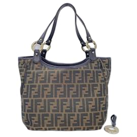 Borsa Tote Fendi Zucca in tela marrone