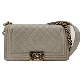 Borsa a tracolla Chanel Boy in grigio