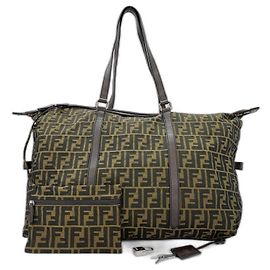 Borsa a tracolla Fendi in tela marrone