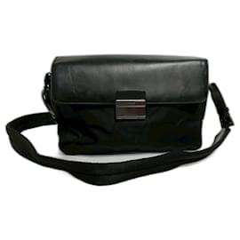 Borsa a tracolla in nylon nero Prada