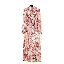 Autre Marque F.R.S. For Restless Sleepers Robe Soie FR38 Pink Silk Twill Maxi Dress UK10 US8