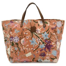 Gucci Flora Canvas Leather Tote Bag