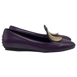 Ballerine Tod's in pelle viola con dettaglio placca decorativa