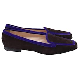 Tod's Loafer mit quadratischer Kappe aus braunem Wildleder